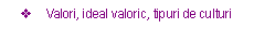 Text Box: v	Valori, ideal valoric, tipuri de culturi